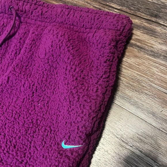NWT Nike Therma-Fit Teddy Fleece Joggers Purple Full Length Elastic Waist XXL - Picture 4 of 12